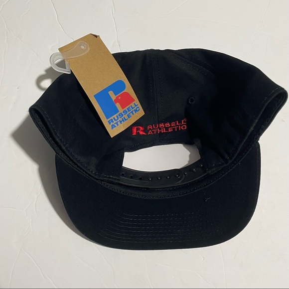 RUSSELL ATHLETIC Logo Snapback Cap Adult One Size Adjustable White - Picture 3 of 5